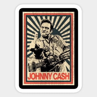 Vintage Poster Johnny Cash Middle Finger Sticker